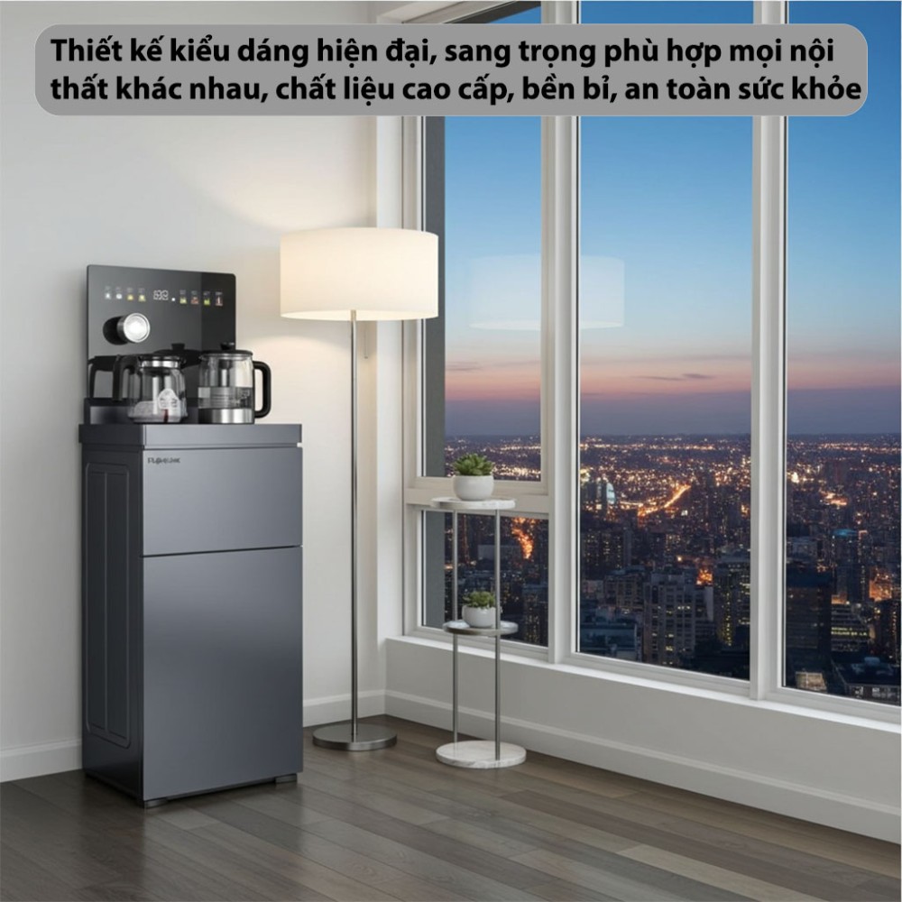 Cây nước nóng lạnh kết hợp bàn pha trà Fujihome TB2411N-VOICE - Hàng chính hãng