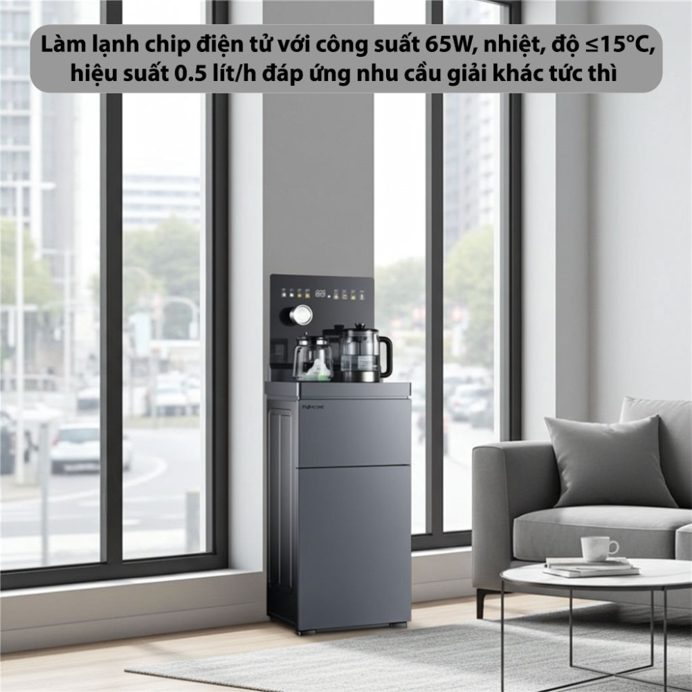 Cây nước nóng lạnh kết hợp bàn pha trà Fujihome TB2411N-VOICE - Hàng chính hãng