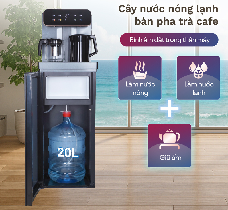 Thiết kế bình nước lắp âm bên trong tiết kiệm diện tích và tăng tính thẩm mỹ