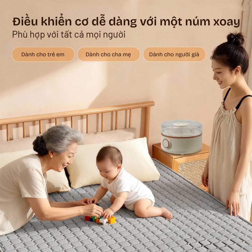 Chăn điện sưởi ấm bằng nước nóng Fujihome HB1820M - Hàng chính hãng