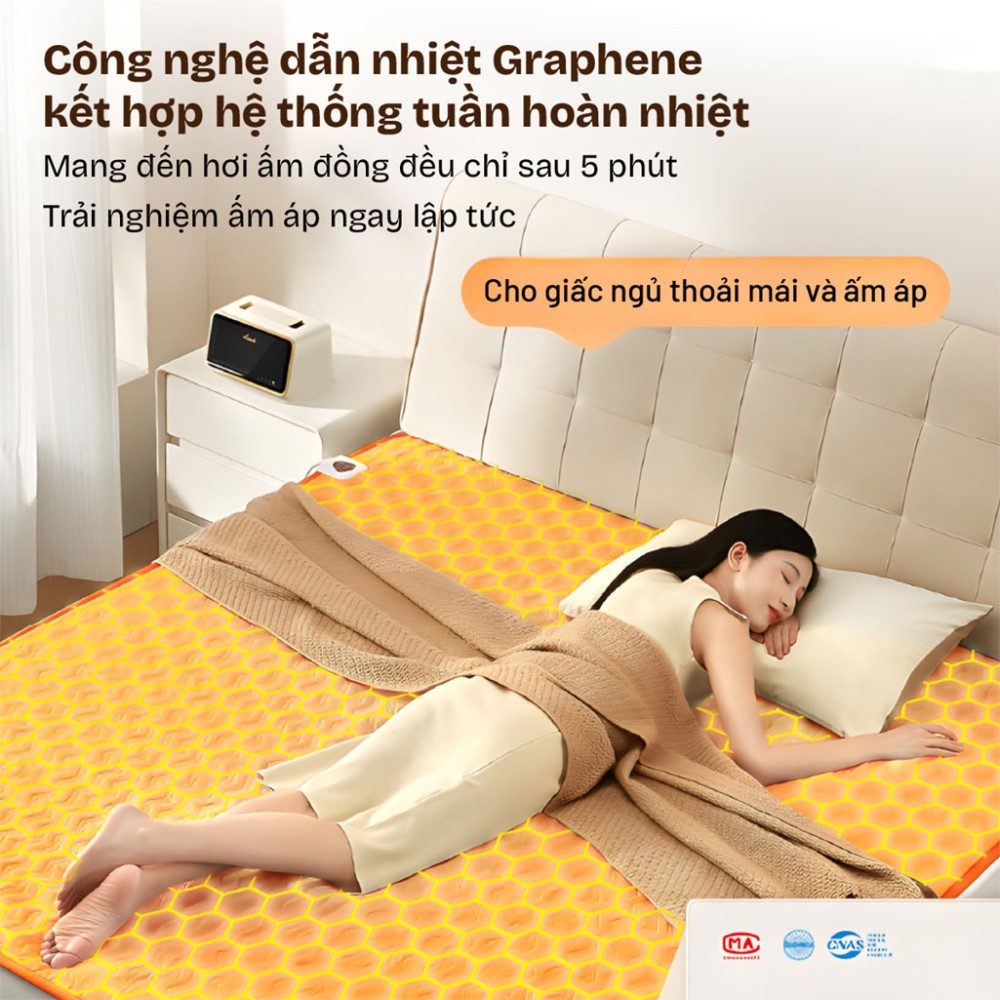 Chăn điện sưởi ấm bằng nước nóng Fujihome HB1820PRO - Hàng chính hãng