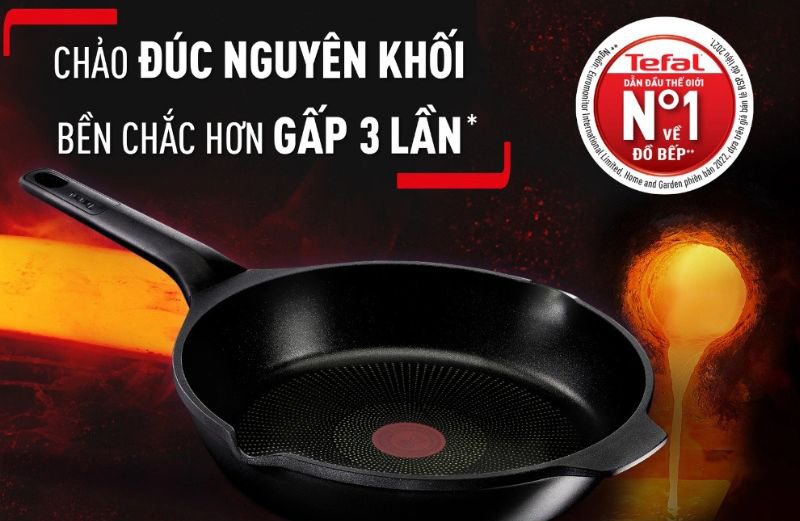 Chảo đúc nguyên khối, bền bỉ với thời gian