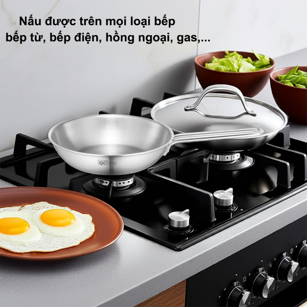 Chảo inox Olivo P2045 20cm - Hàng chính hãng