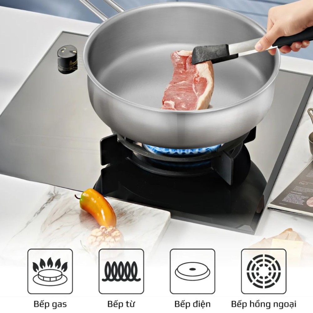 Chảo inox Olivo P2055 - Hàng chính hãng