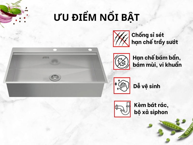 Ưu điểm nổi bật của chậu rửa bát Hafele HS24-SSN1S-8650 567.20.637l 