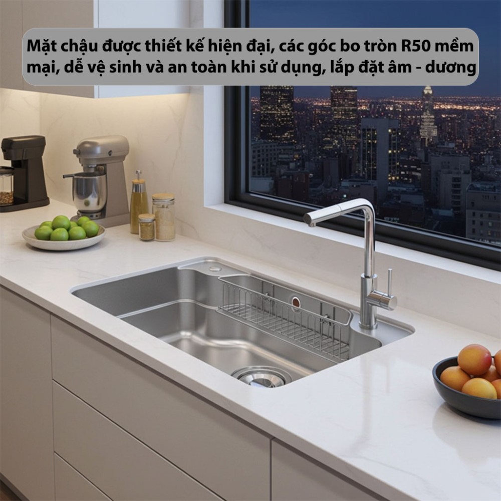Chậu rửa bát Inox GrandX GX7548JP - Hàng chính hãng