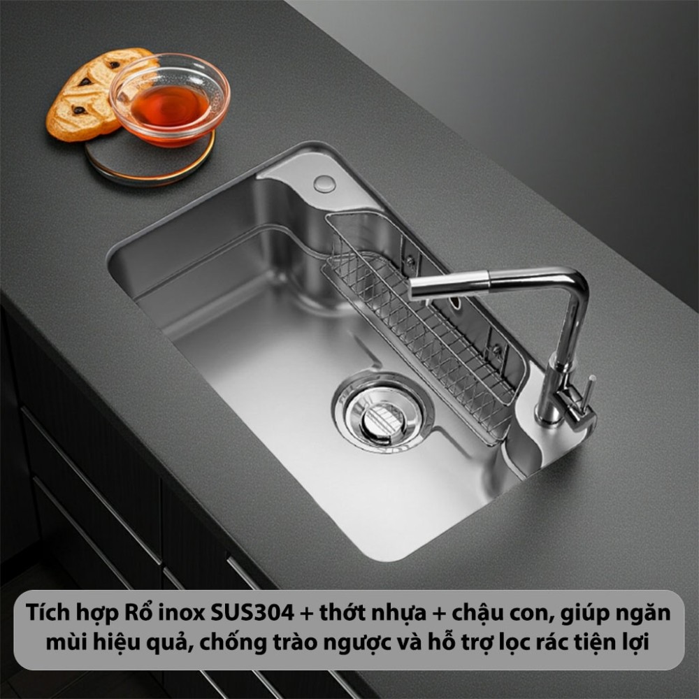 Chậu rửa bát Inox GrandX GX7548JP - Hàng chính hãng