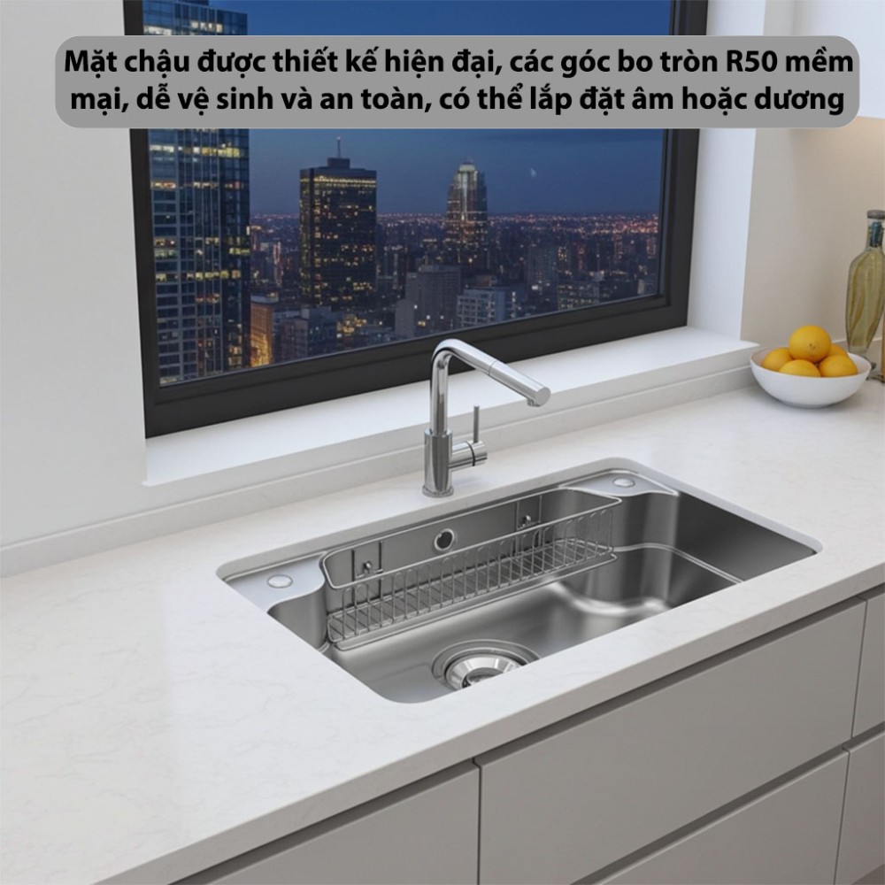 Chậu rửa bát Inox GrandX GX8050JP - Hàng chính hãng