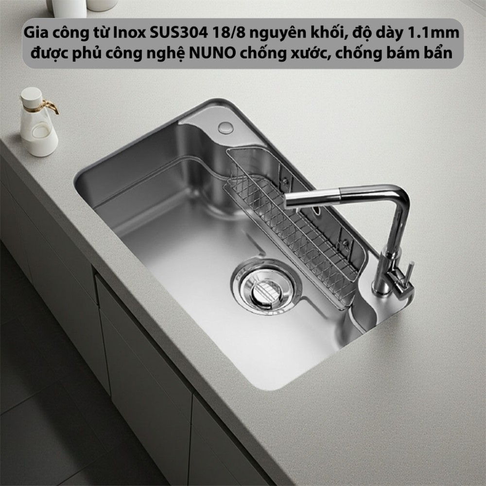 Chậu rửa bát Inox GrandX GX8050JP - Hàng chính hãng
