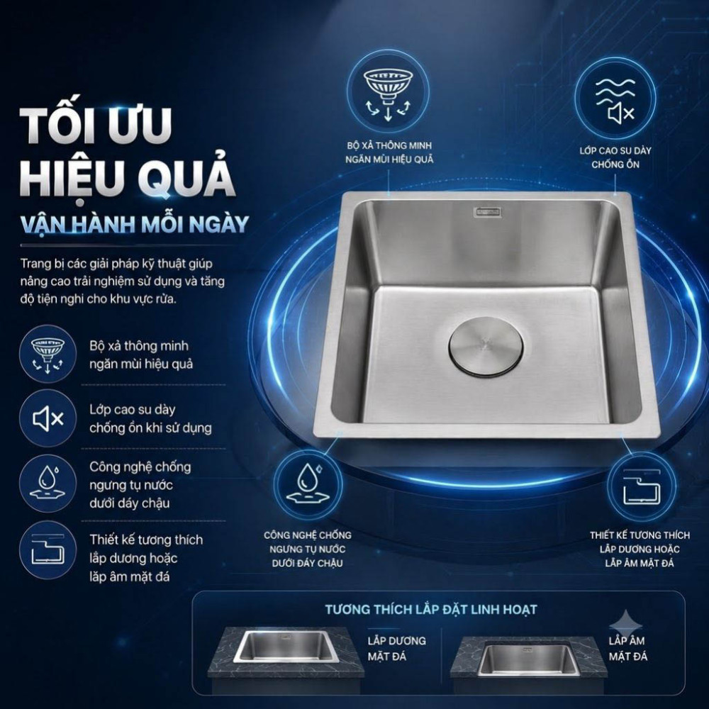 Chậu rửa chén 1 hố inox 304 Malloca MS6054 - Hàng chính hãng