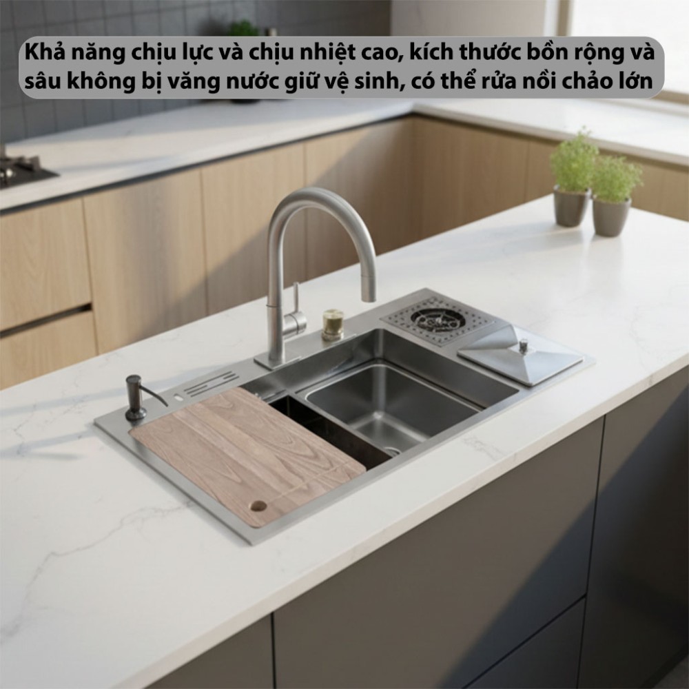 Chậu rửa bát Inox Kaff KF-FYD8846-B - Hàng chính hãng
