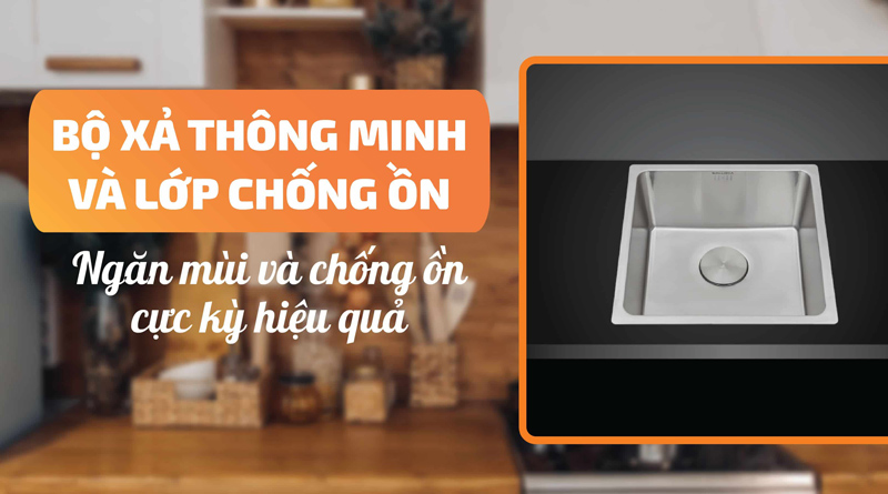 Bộ xả thông minh được trang bị lớp chống ồn hiệu quả.