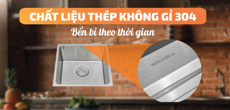 Được hoàn thiện từ thép không gỉ 304 có độ bền cao