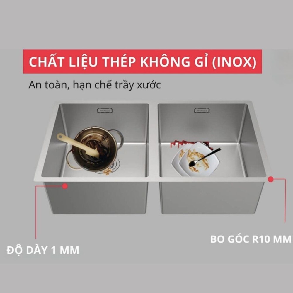 Chậu rửa bát 2 hố Hafele HS24-SSN2S-870 567.24.437 - Hàng chính hãng