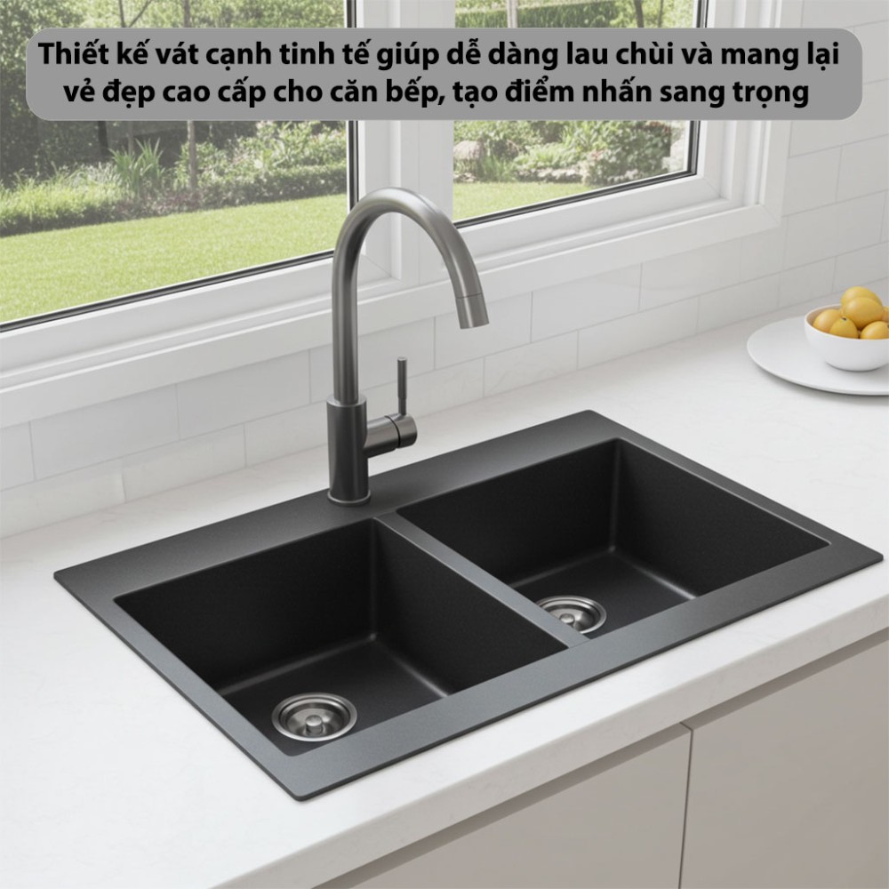 Chậu rửa đá đôi Kaff KF-MONDW-9050 - Hàng chính hãng