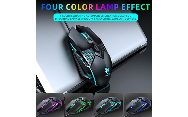 4 màu đèn LED của Chuột có dây gaming T-Wolf G560