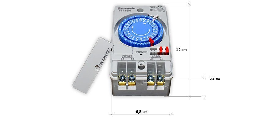Kích thước của công tắc đồng hồ Panasonic TB118N 