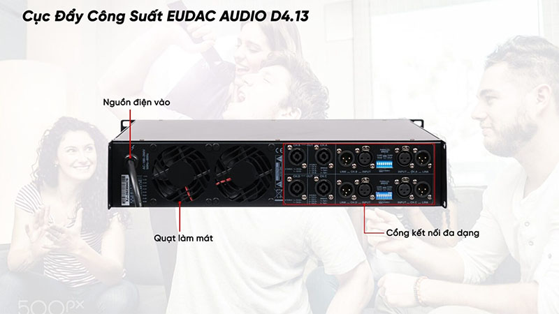 Mặt sau của Cục đẩy công suất Eudac D4.13