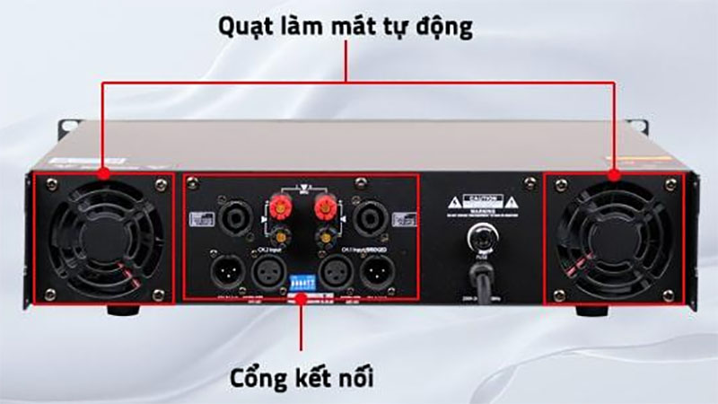 Các cổng kết nối của Cục đẩy công suất Eudac DE-500