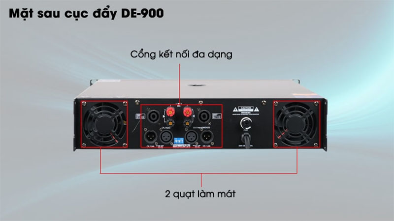 Mặt sau của Cục đẩy công suất Eudac DE-900