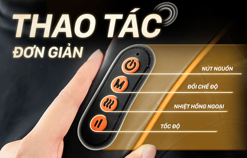 Đều khiển bằng nút nhấn dễ dàng thao tác