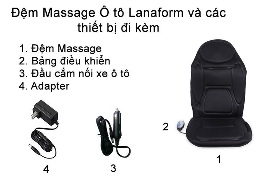Chi tiết của đệm massage ô tô Lanaform LA110304