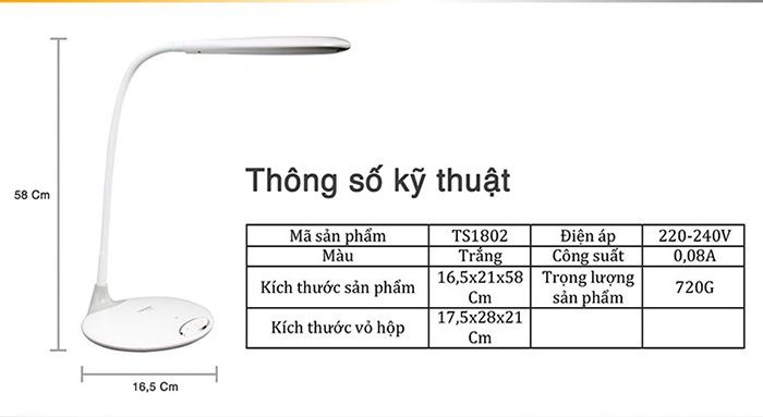 Đèn bàn Tiross TS1802