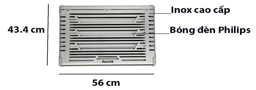 Chất liệu và kích thước của Đèn diệt côn trùng Đại Sinh DS-D153GI
