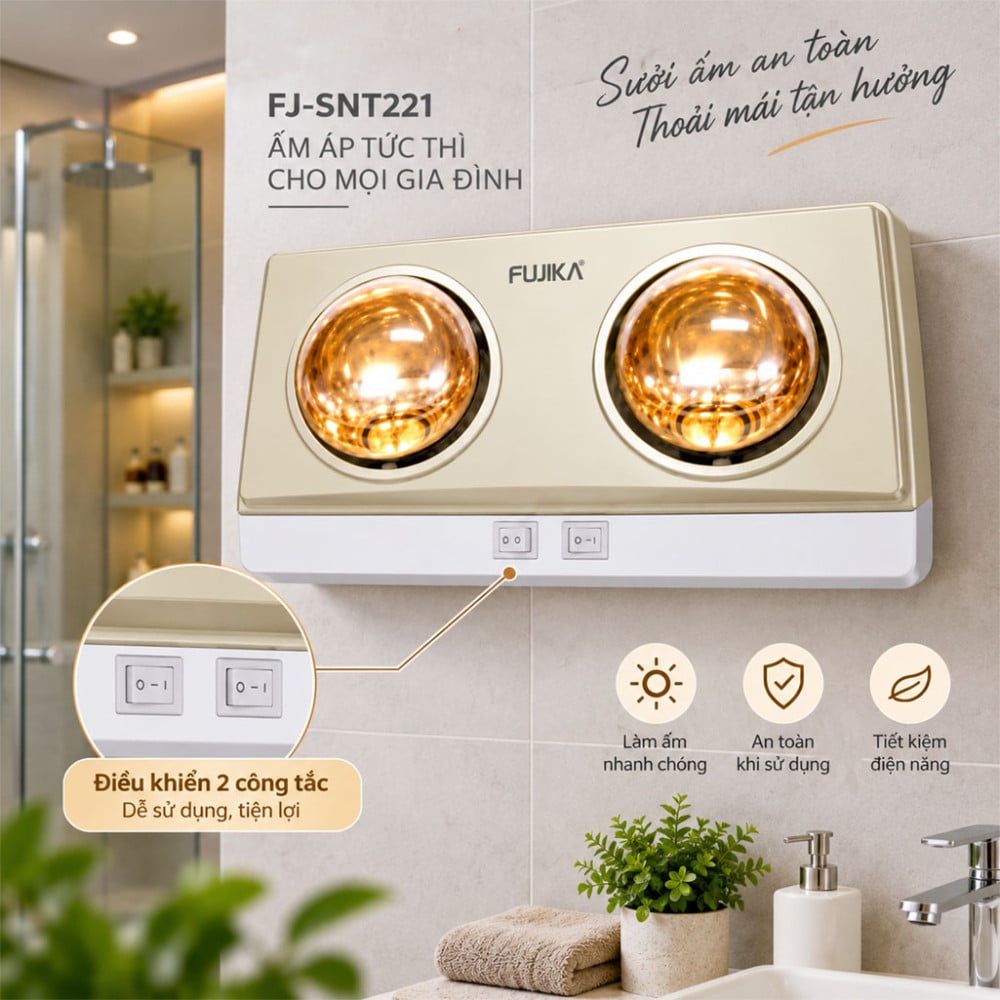Đèn sưởi nhà tắm Fujika FJ-SNT221 - Hàng chính hãng