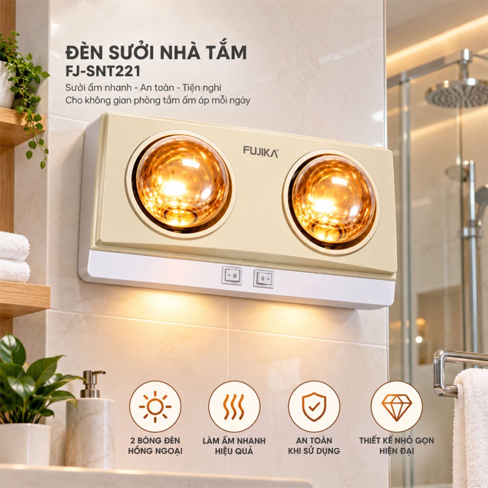 Đèn sưởi nhà tắm Fujika FJ-SNT221 - Hàng chính hãng