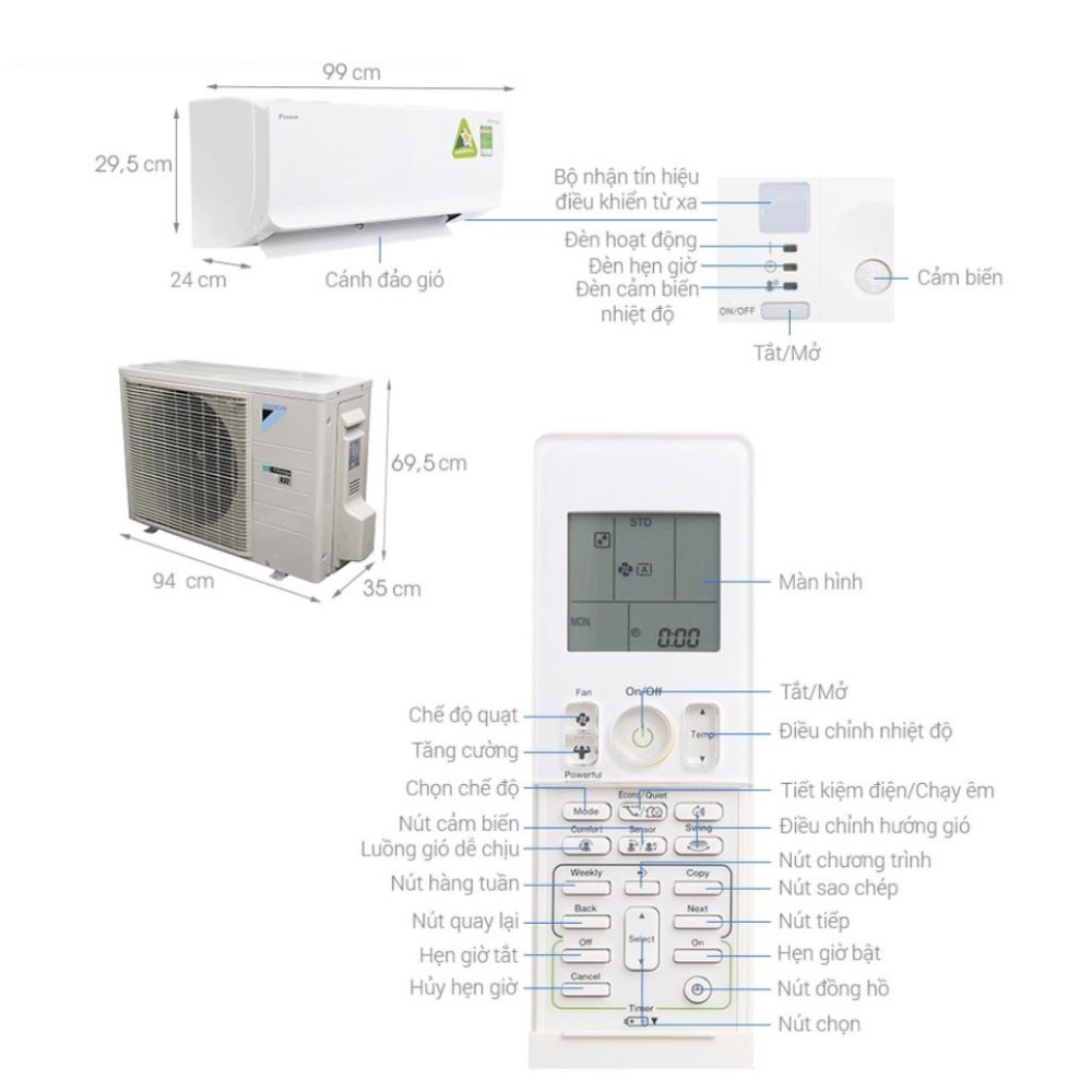 Máy lạnh Daikin 3.0 HP FTKM71SVMV  - Hàng chính hãng