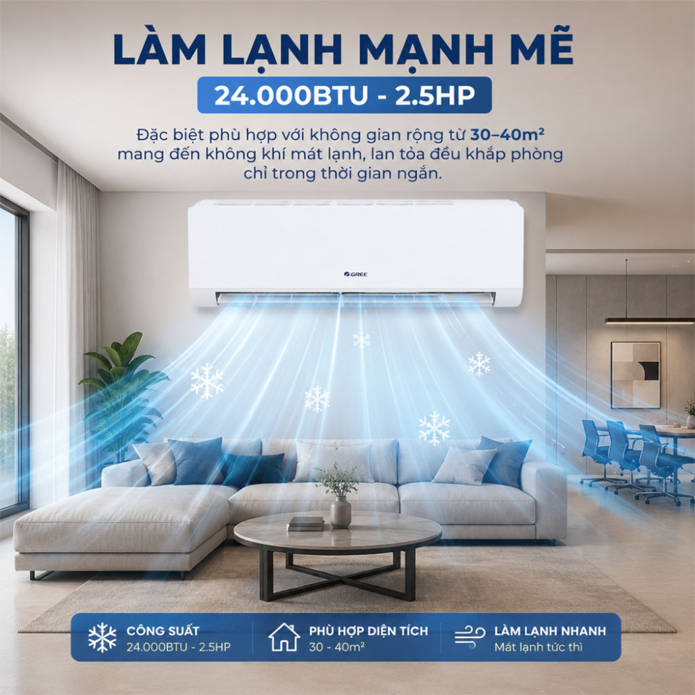 Điều hòa Gree 1 chiều 2.5HP BD24CN - Hàng chính hãng