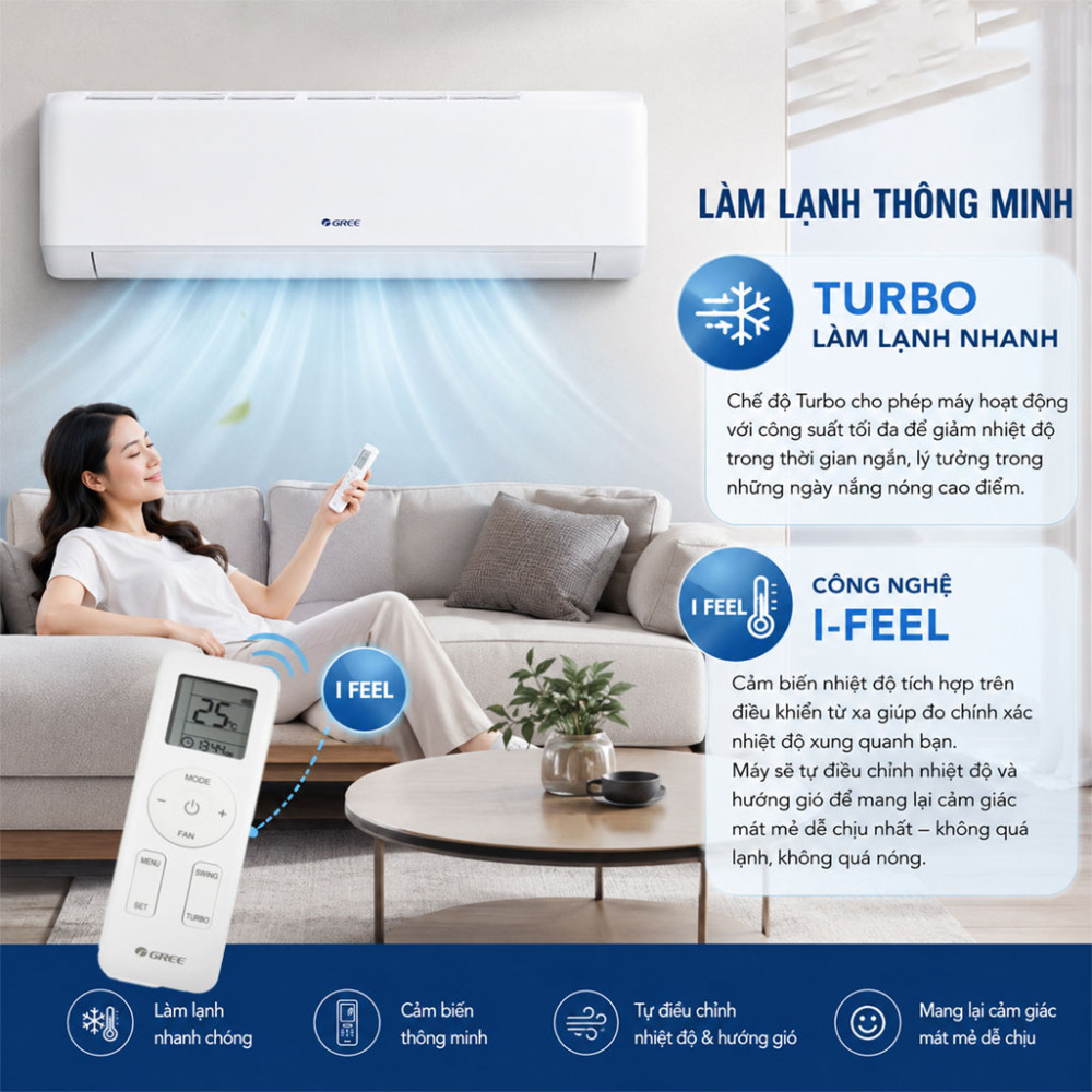 Điều hòa Gree 18.000BTU 1 chiều BD18CN - Hàng chính hãng