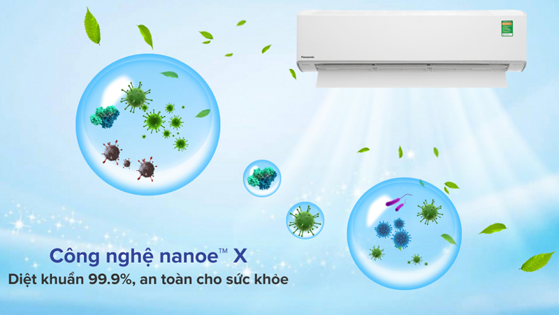 Công nghệ nanoe™ X, nhanh chóng khử mùi hôi, loại bỏ nấm mốc và các chất gây dị ứng,