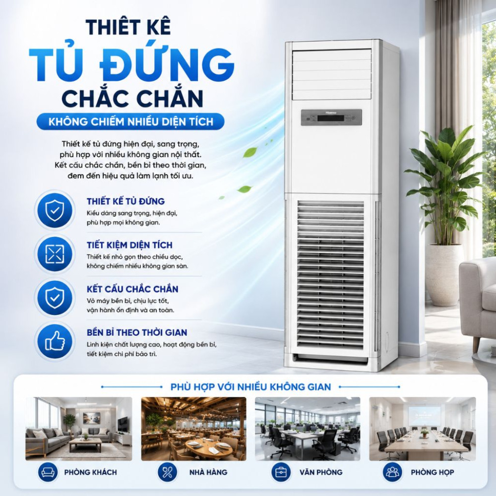 Điều hòa tủ đứng Hisense 5.0hp AUF-48CR6REMPA - Hàng chính hãng
