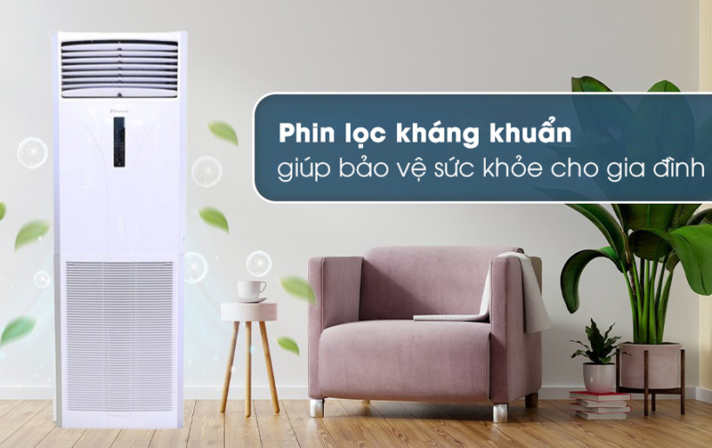 Máy được trang bị phin lọc kháng khuẩn có tác dụng lọc sạch vi khuẩn, mùi hôi