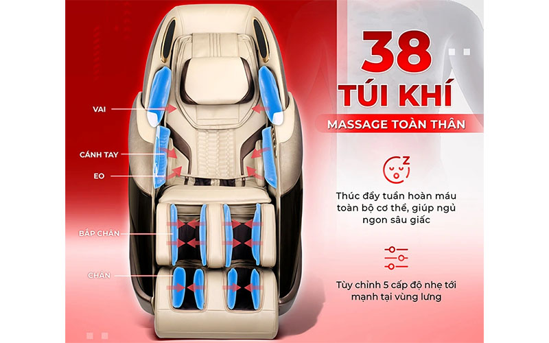 Túi khí của Ghế massage Makano DVGM-30003