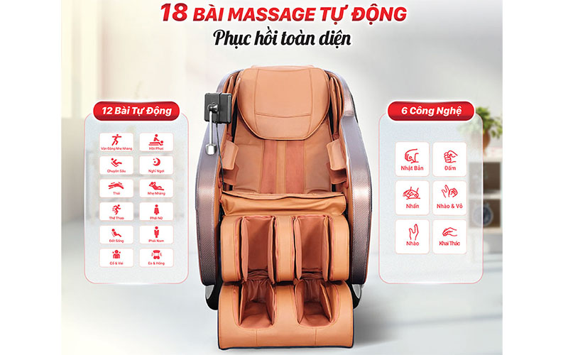 18 chương trình của Ghế massage Makano MC101