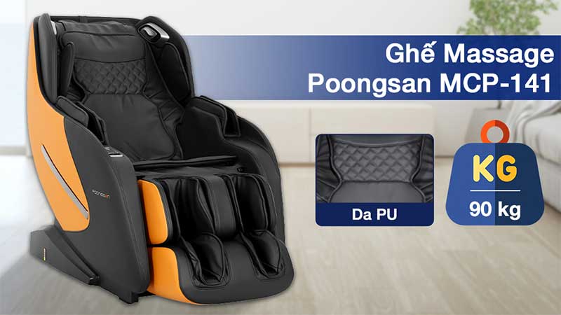Chất liệu và tải trọng của Ghế massage Poongsan MCP-141