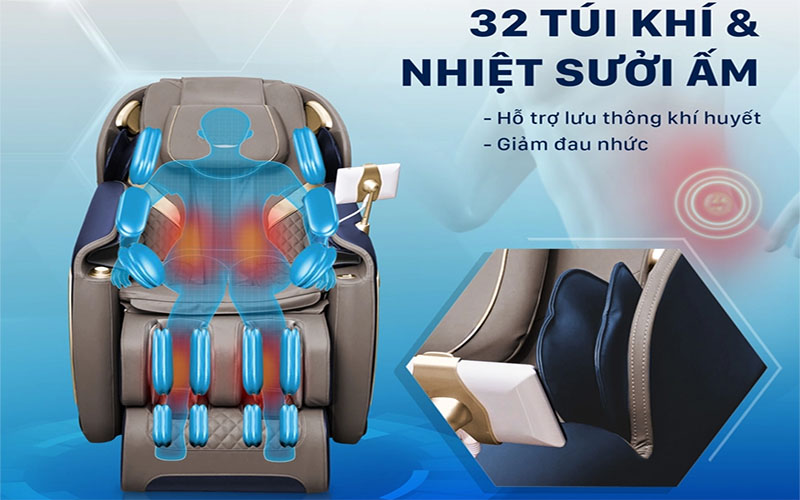 Công nghệ túi khí của Ghế massage toàn thân Daikiosan DKGM-20006
