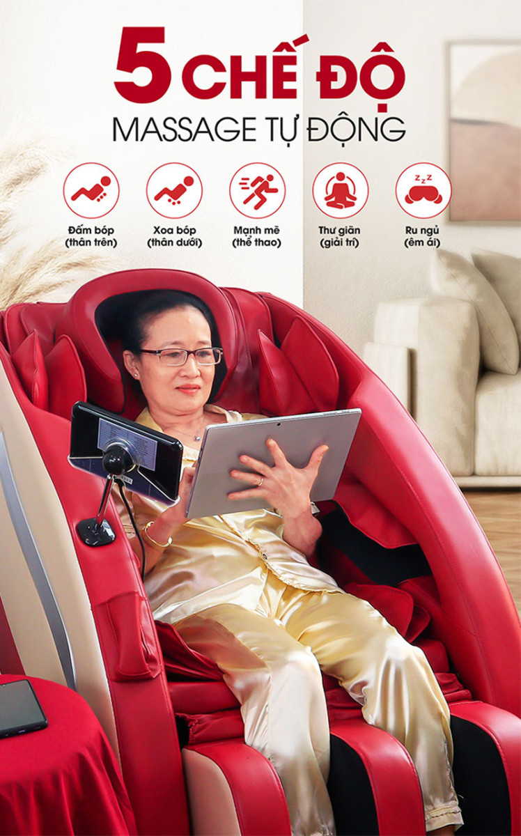 Ghế massage Buheung MK-5150 có 5 chế độ massage tự động.