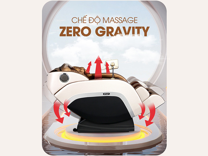 Chế độ massage Zero Gravity giúp giảm áp lực lên cột sống 