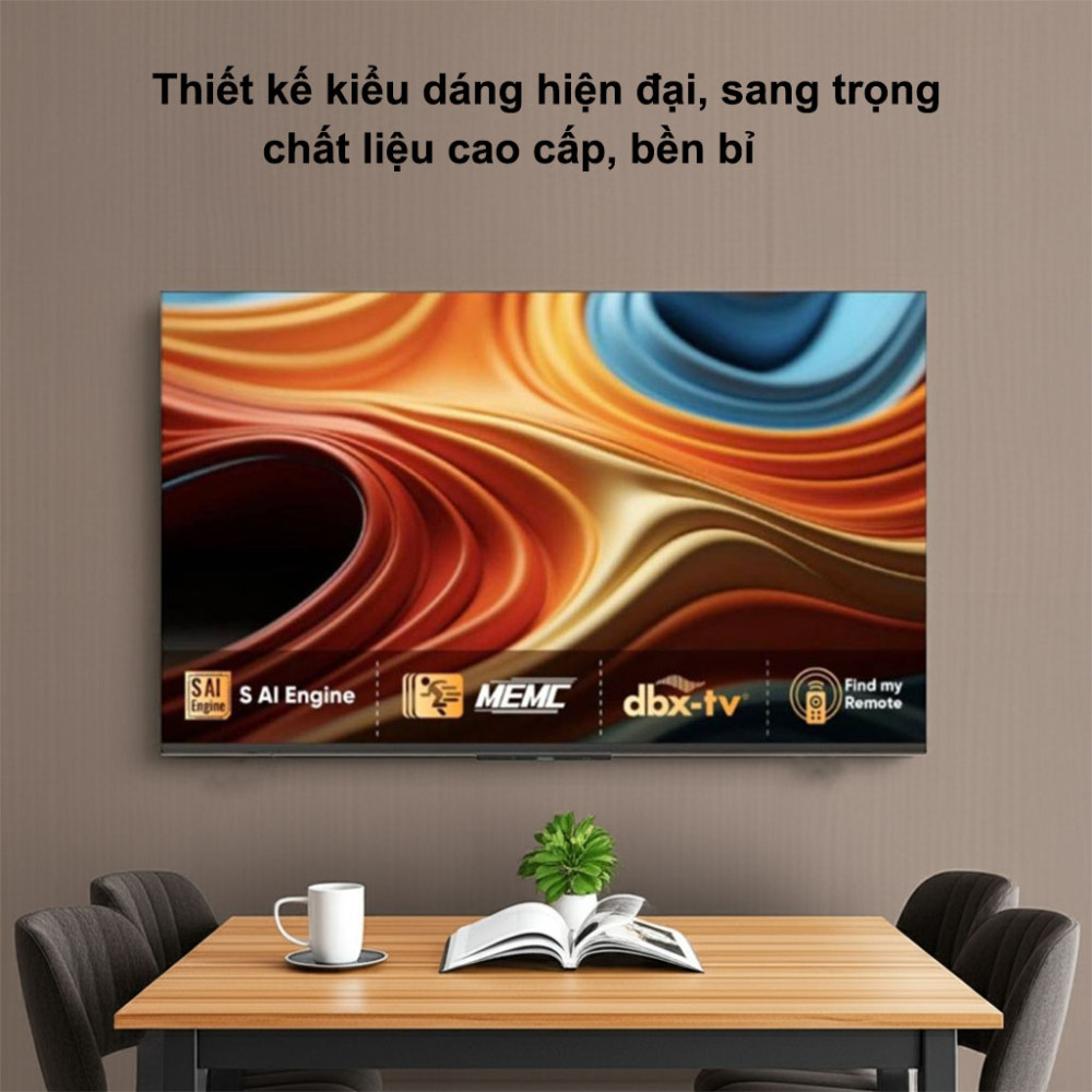 Google Tivi Coocaa 4K 55 Inch 55Y84 thiết kế sang trọng