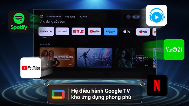 Hệ điều hành Google TV cho kho ứng dụng phong phú