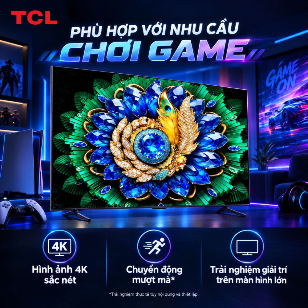 Google tivi QD-Mini LED TCL 4K 55 inch 55A400M - Hàng chính hãng