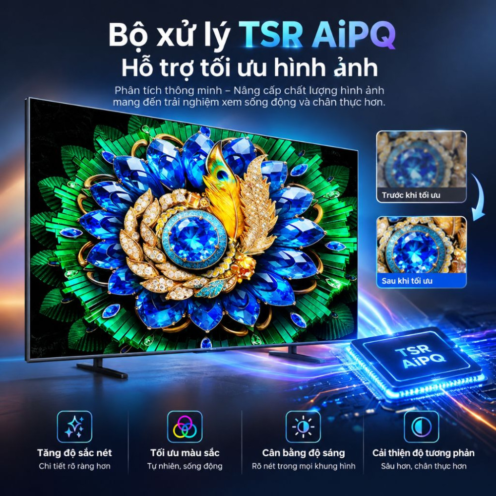 Google tivi QD-Mini LED TCL 4K 55 inch 55A400M - Hàng chính hãng