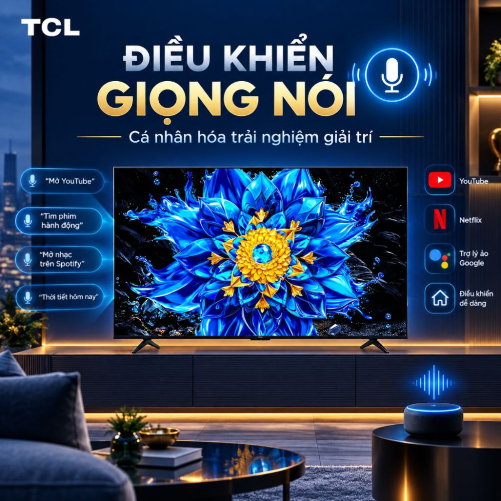 Google Tivi QD-Mini LED TCL 4K 55 inch 55P8LS - Hàng chính hãng