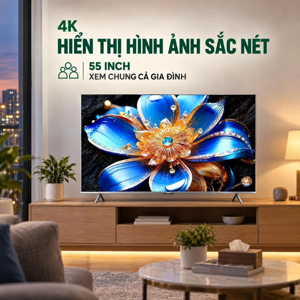 Google tivi QLED TCL 4K 55 inch 55T6D - Hàng chính hãng