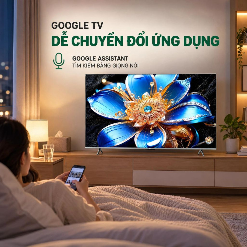Google tivi QLED TCL 4K 55 inch 55T6D - Hàng chính hãng