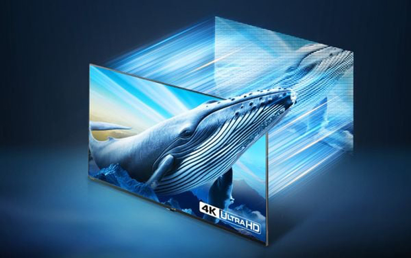 Màn hình 55 inch viền mỏng cùng độ phân giải 4K siêu nét.